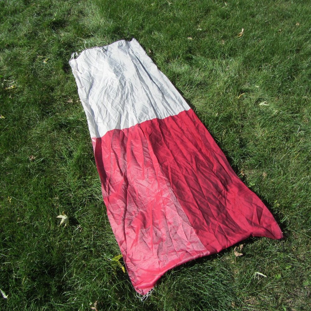 seta-silk florence italy scarf red grey white (w3397)